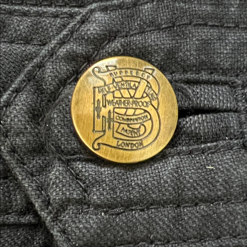 Burberry Dark Blue A-Line Skirt with Gold Buttons - Picture 3 of 6